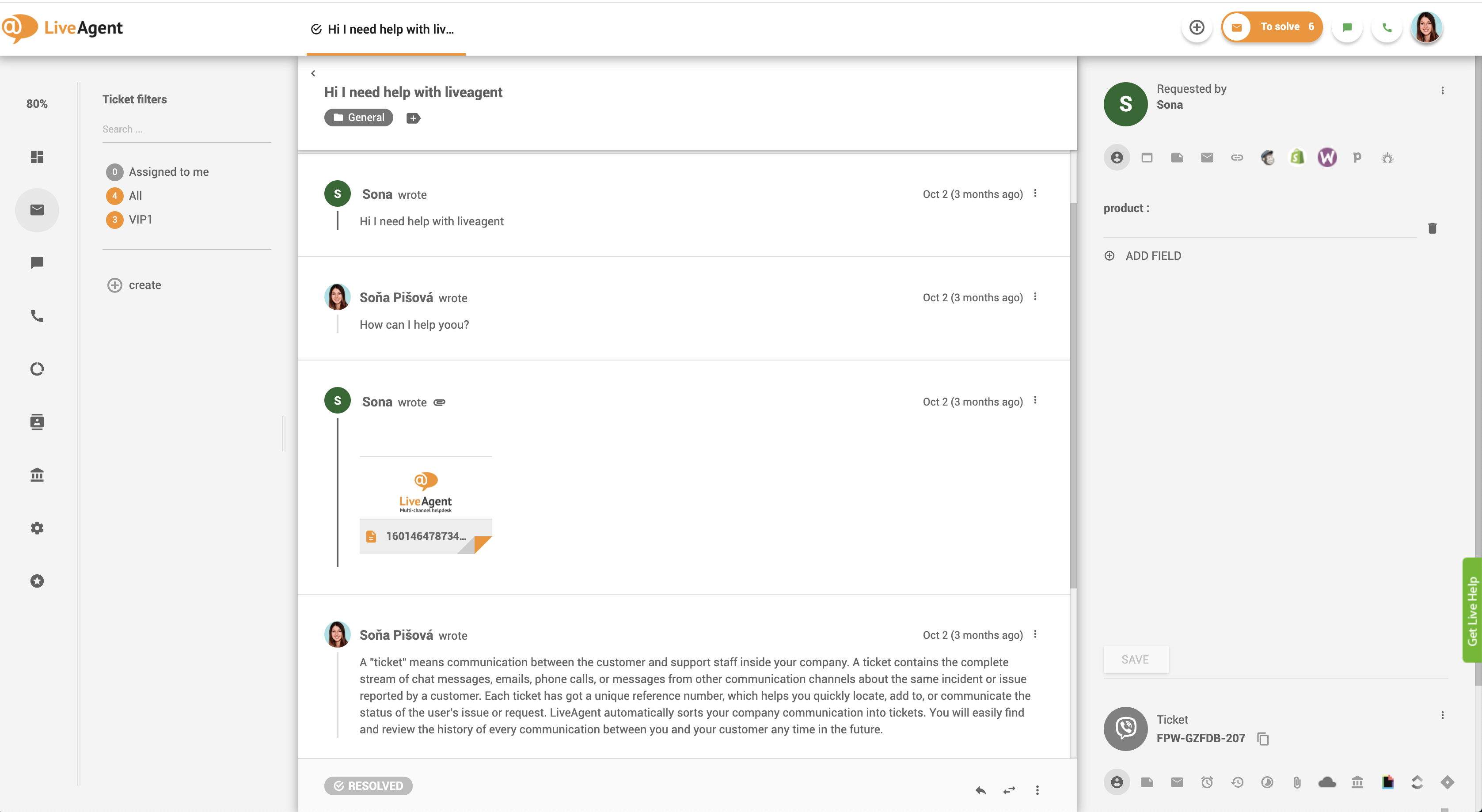 Správy Viber v LiveAgent