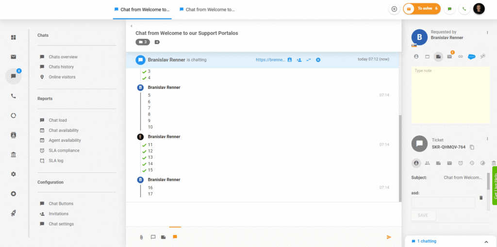 Chýbajúci text v chatoch v LiveAgent
