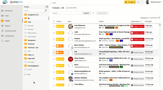 Animácia panela LiveAgent