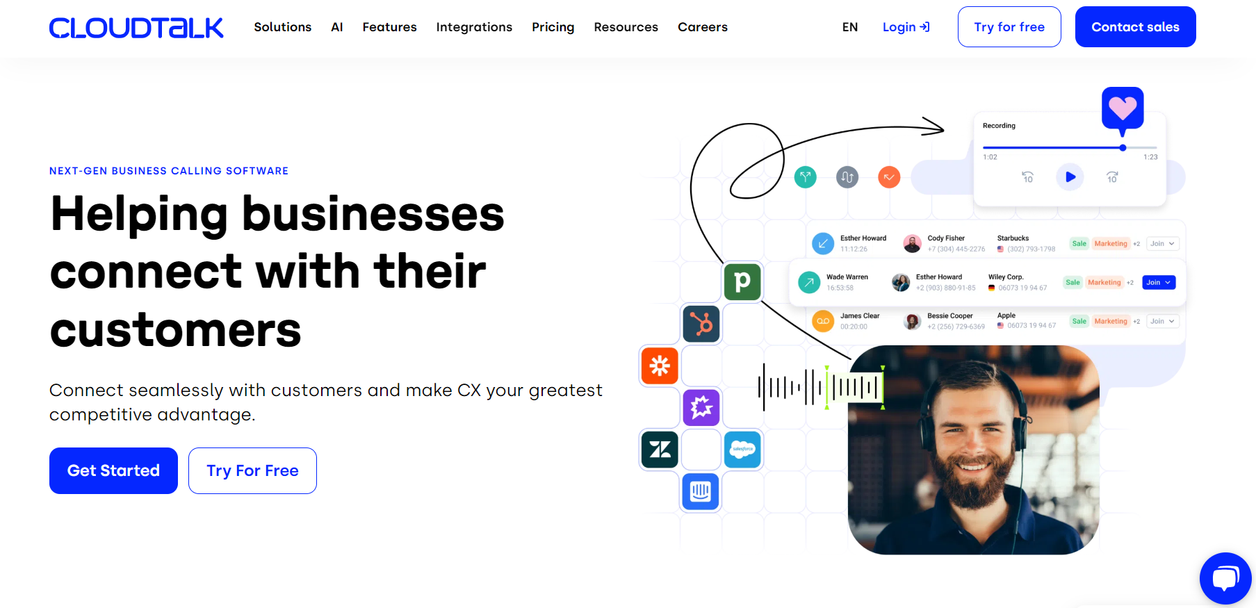 Domovská stránka softvéru CloudTalk Call Center