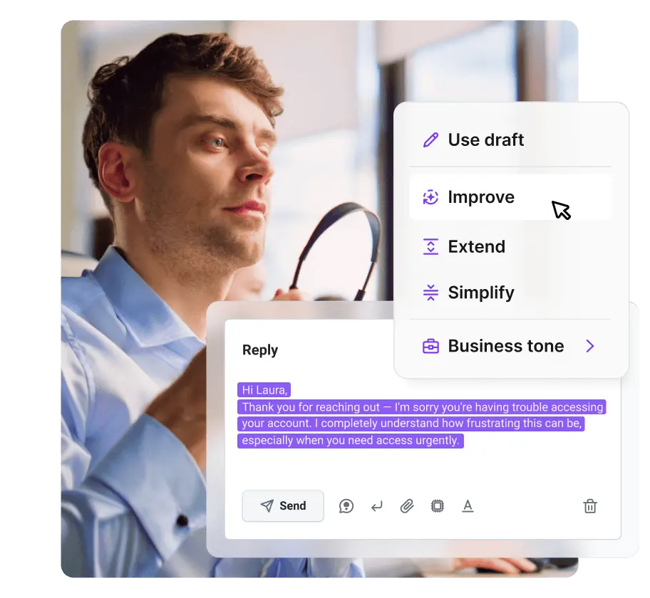 AI Answer Improver pre agentov live chatu