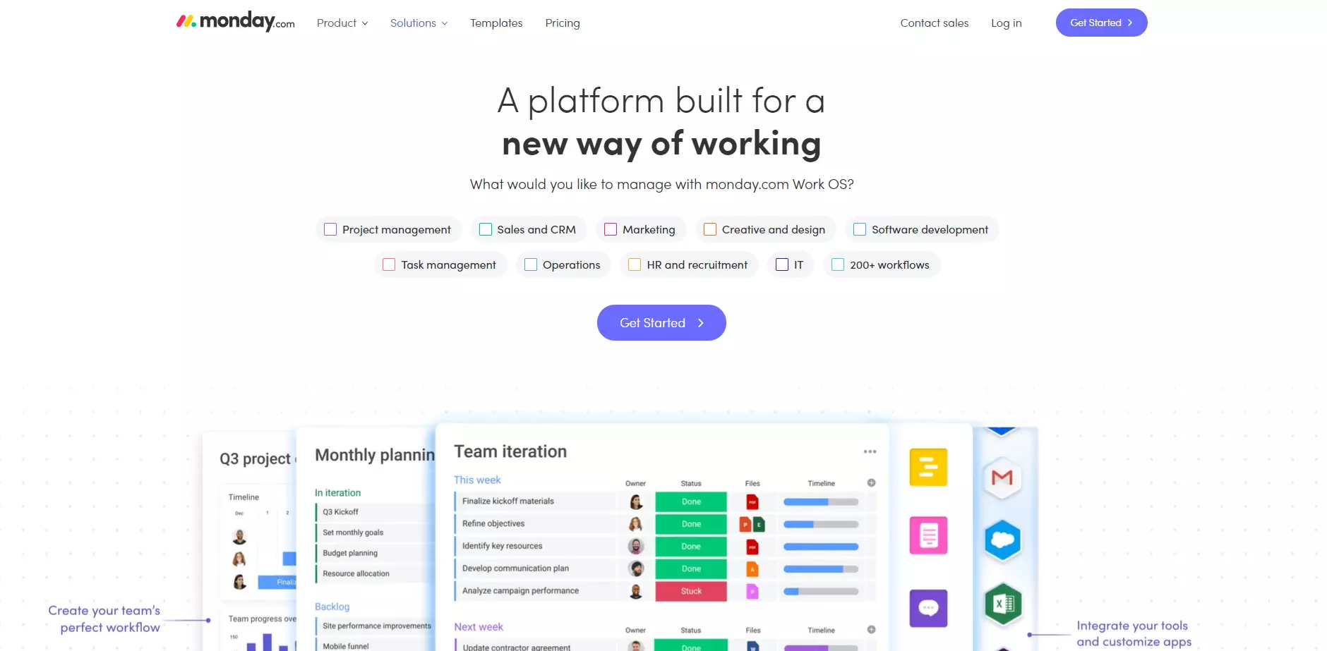 Domovská stránka Monday.com