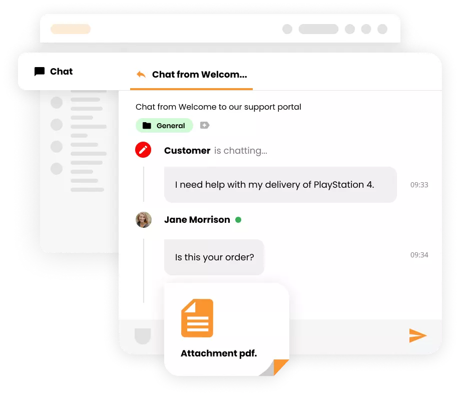 Mockup prílohy v lístku LiveAgent