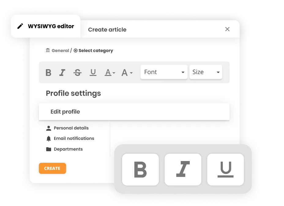 Editor WYSIWYG v software helpdesku - LiveAgent