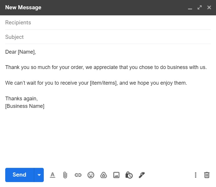 Šablóna poďakovacieho e-mailu