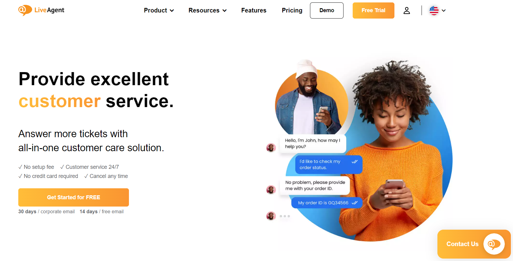 LiveAgent's homepage - customer service software for better customer acquisition and retention