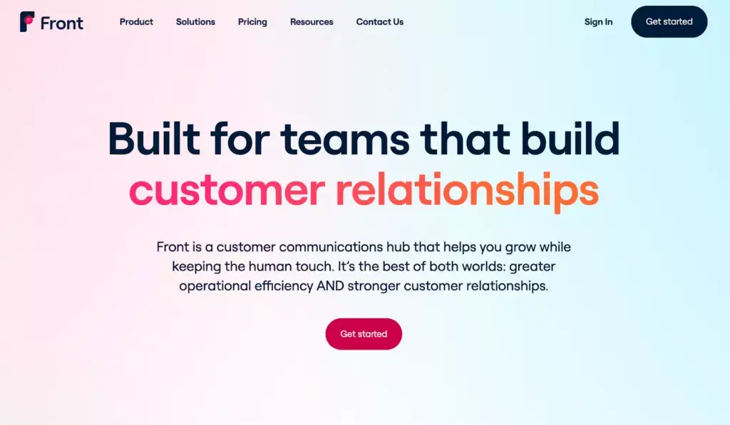 Domovská stránka softvéru systému správy lístkov Front