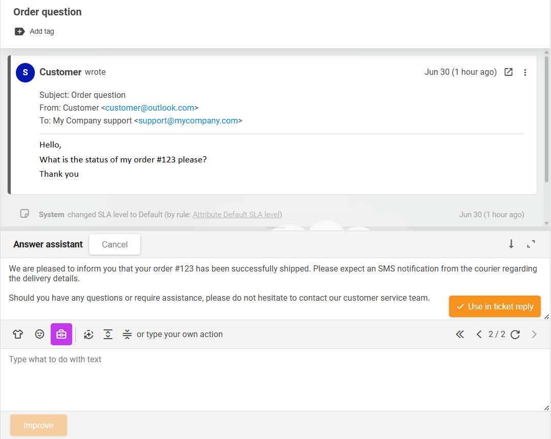 Prehľad funkcie LiveAgent AI Answer Assistant