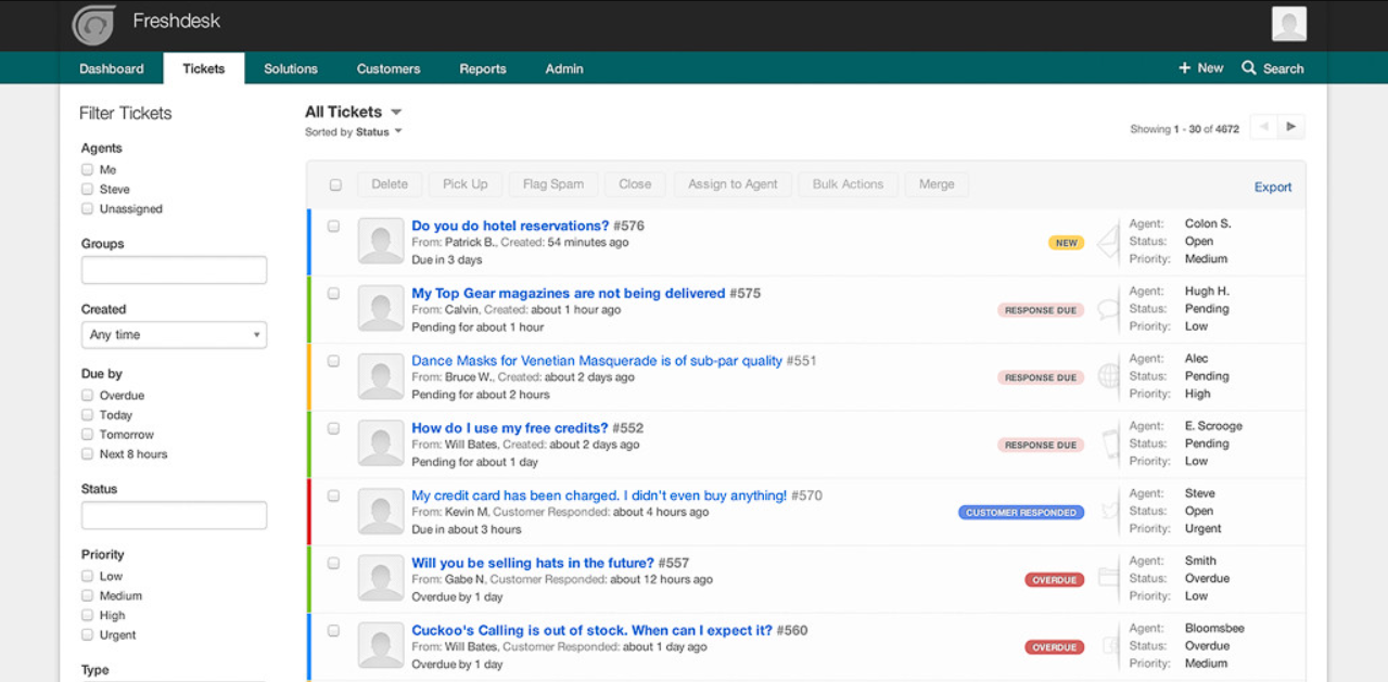 Aktivita tiketu Freshdesk