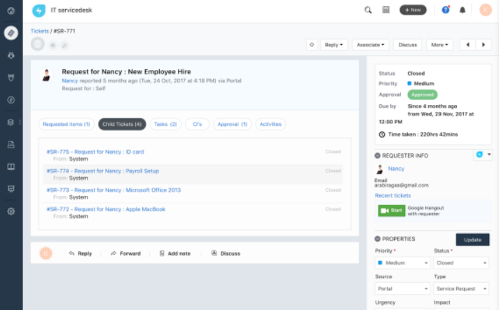 Softvér systému ticketing Freshservice