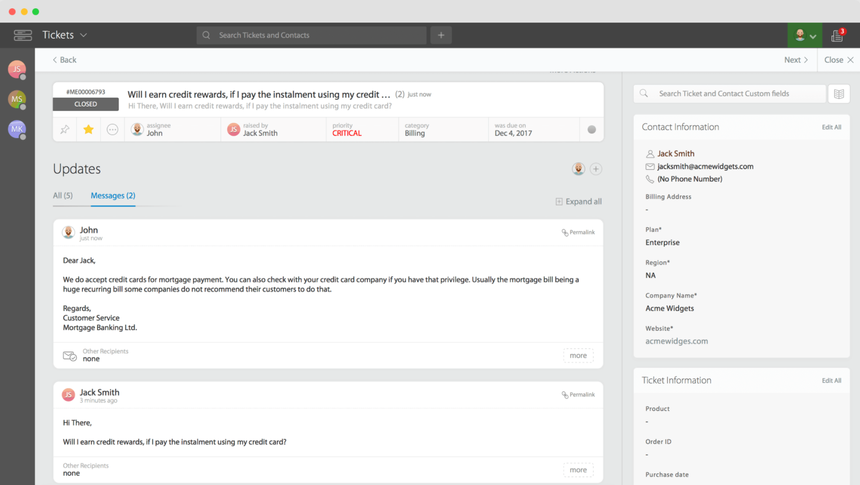 Tikety a kontakty HappyFox