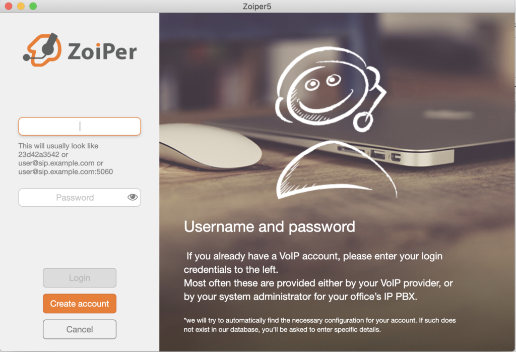 Nastavenie softphonu Zoiper