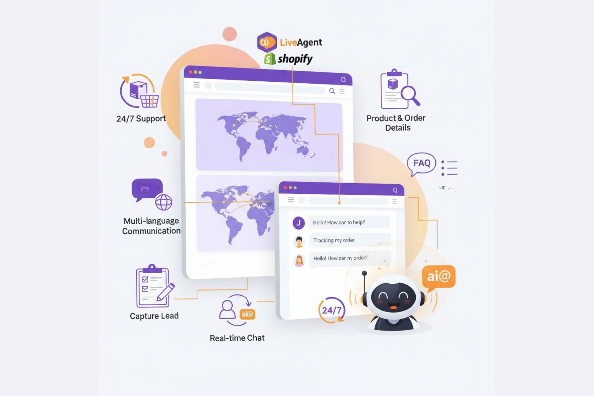 Integrácia Shopify s AI chatbotom LiveAgent