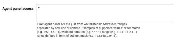 Whitelist agentného panelu v LiveAgent