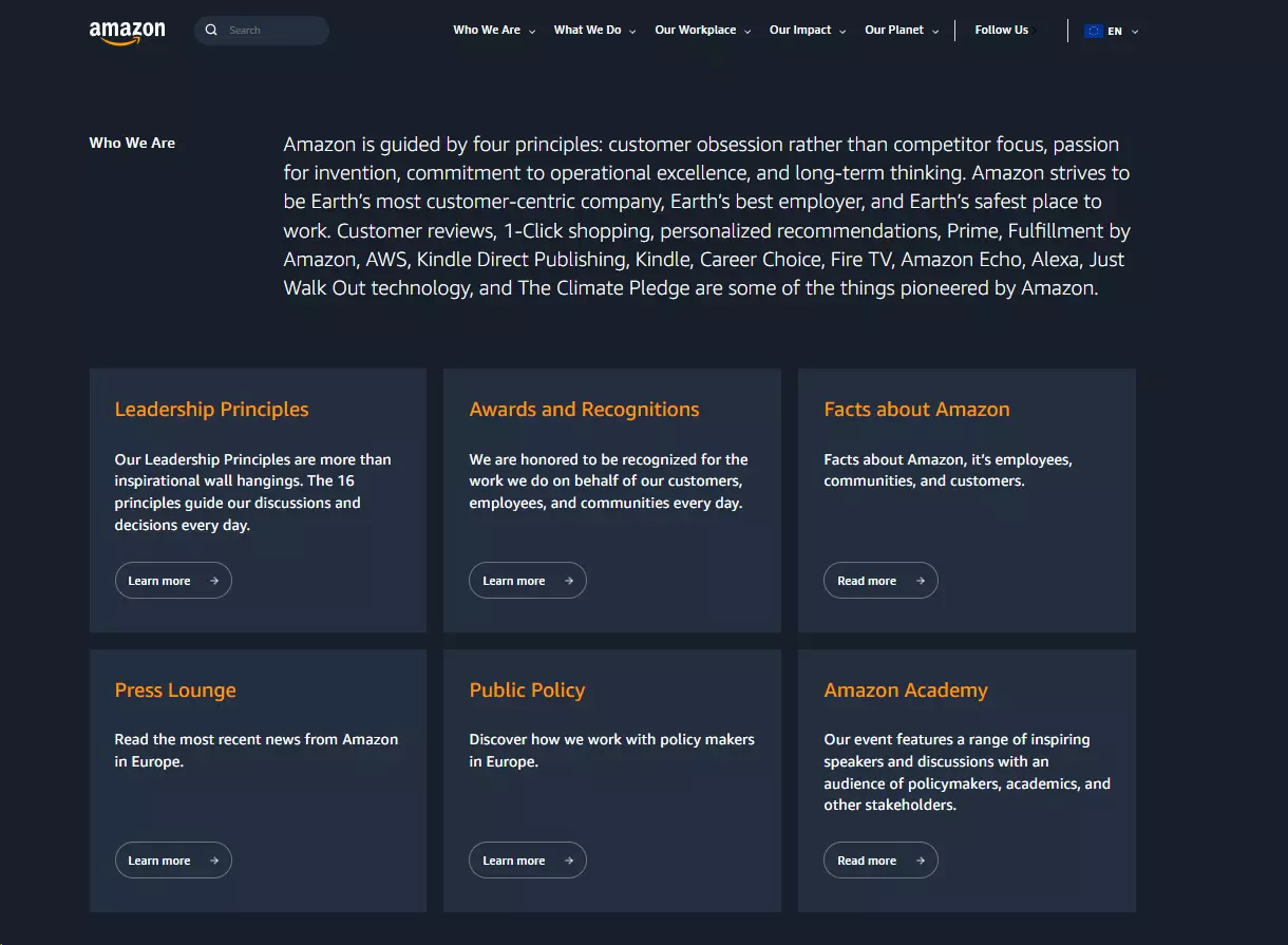 Prísľub Amazonu stať sa najzákazníckejšou firmou na svete a ich úsilie o spokojnosť zákazníkov