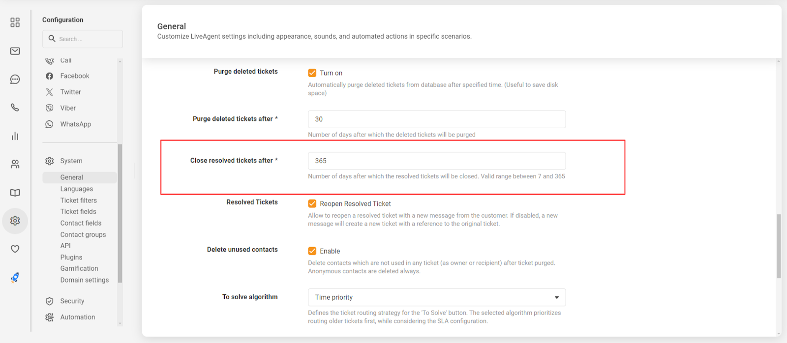 Funkcia automatického zatvorenia vyriešených lístkov