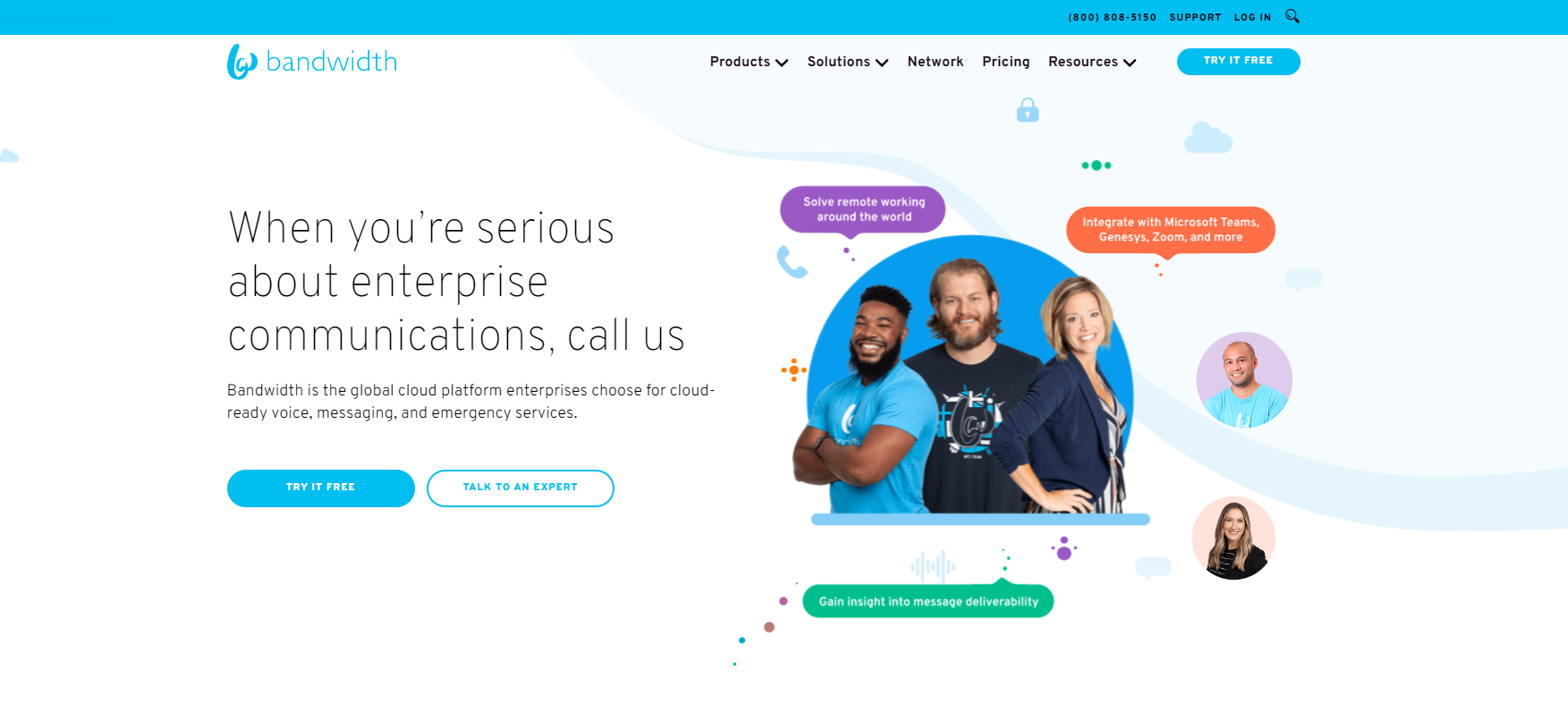 Bandwidth VoIP poskytovateľ website