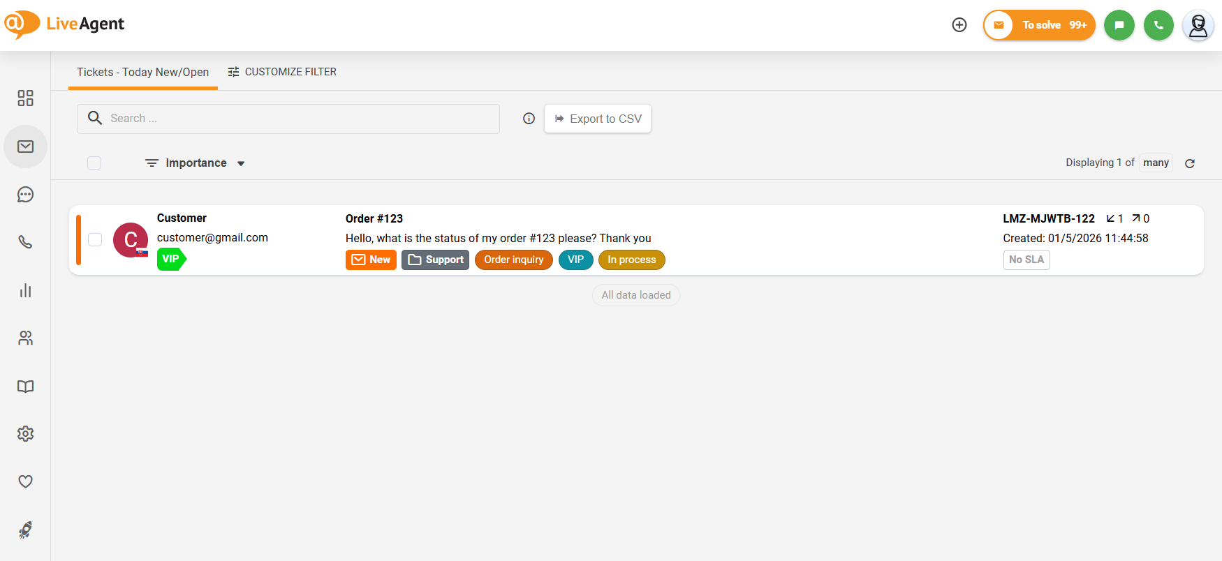 Možnosť sklopenia ľavého bočného submenu