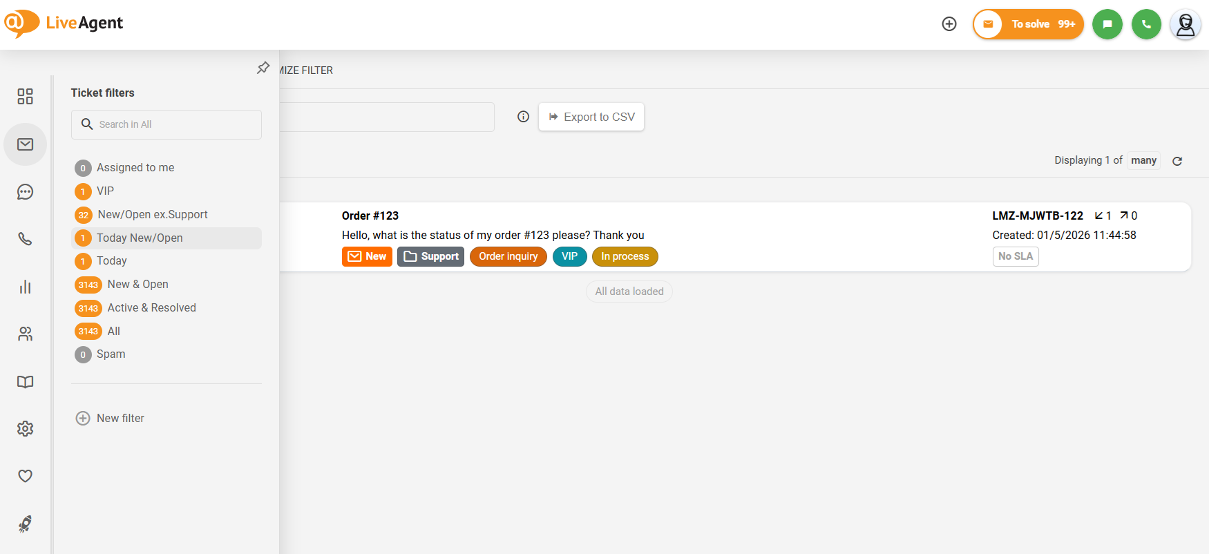 Možnosť sklopenia ľavého bočného submenu