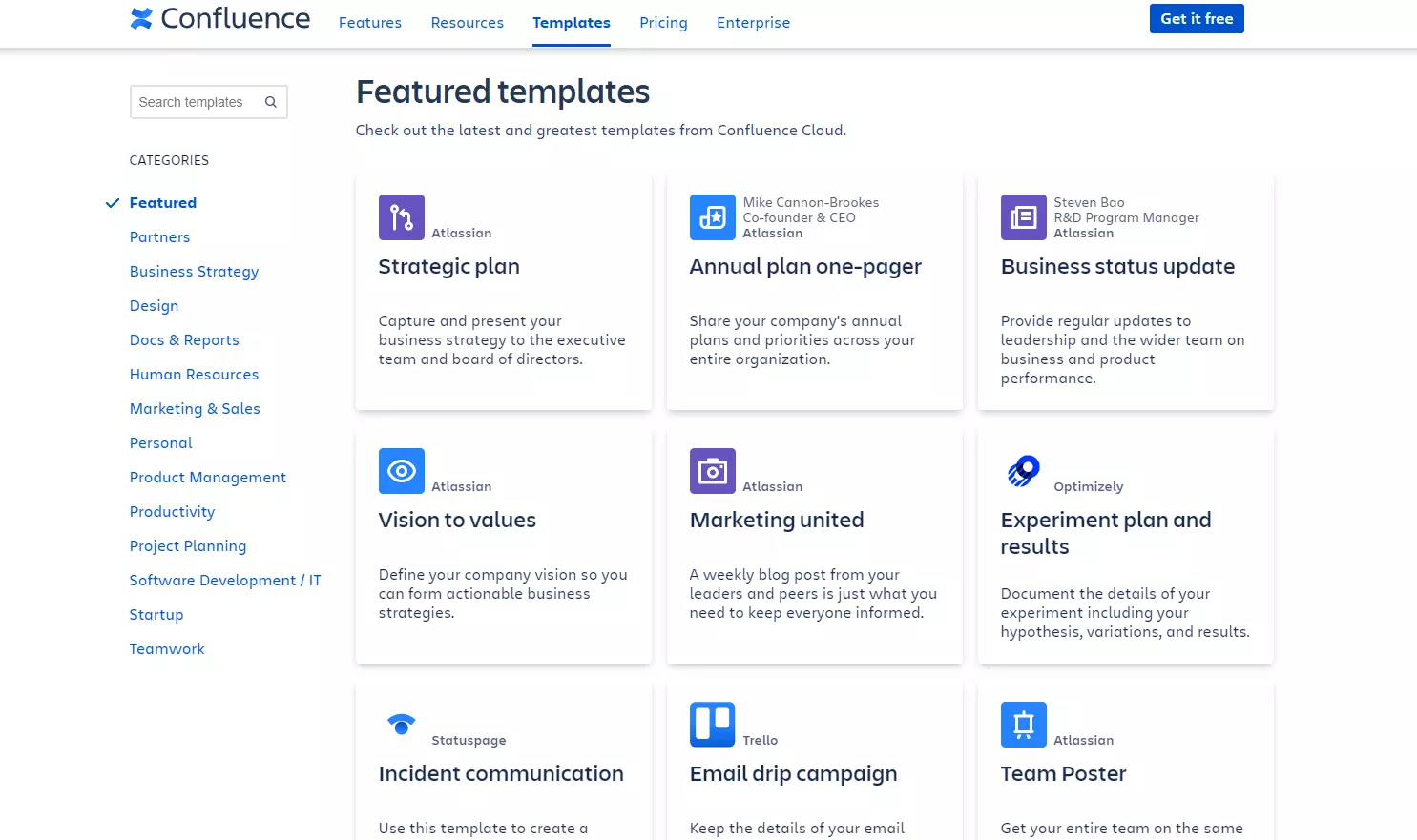 Šablóny Confluence