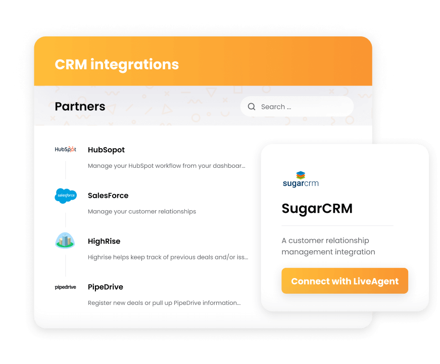 LiveAgent - integrácie CRM