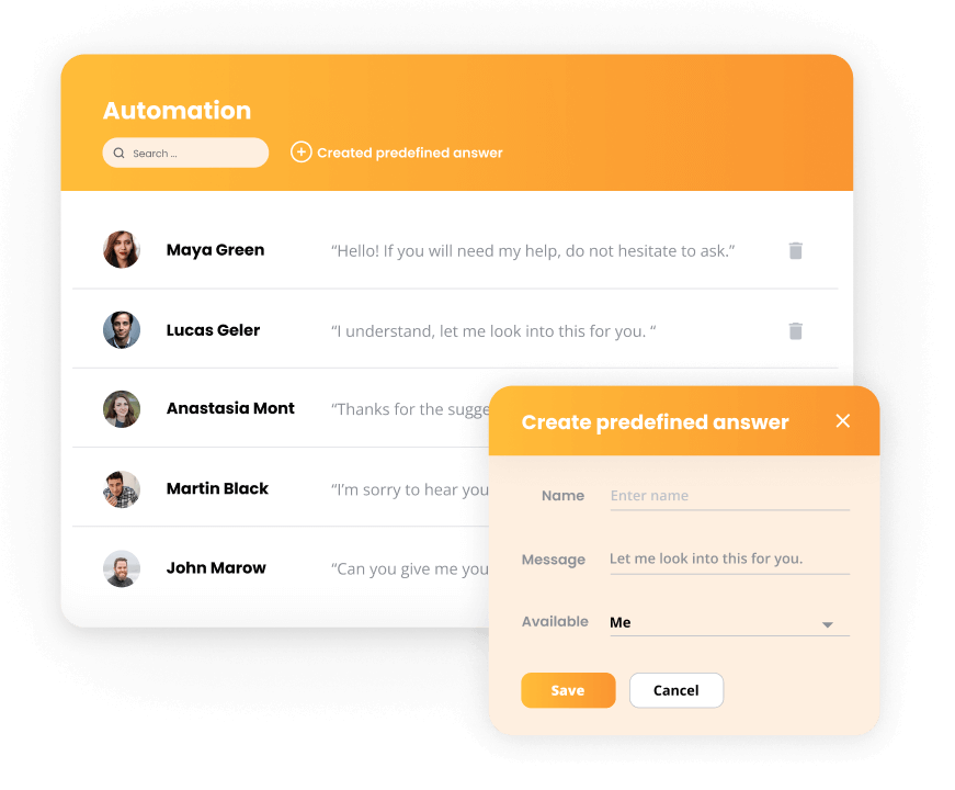Automatizácia LiveAgent - preddefinované odpovede