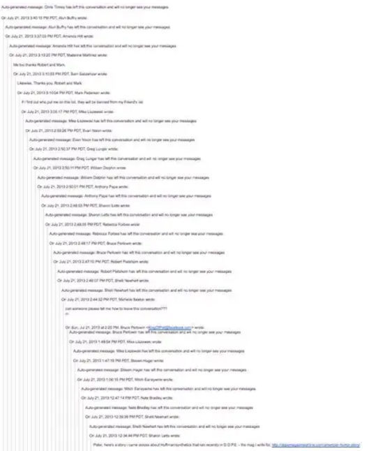 Dlhý a neorganizovaný emailový reťazec.