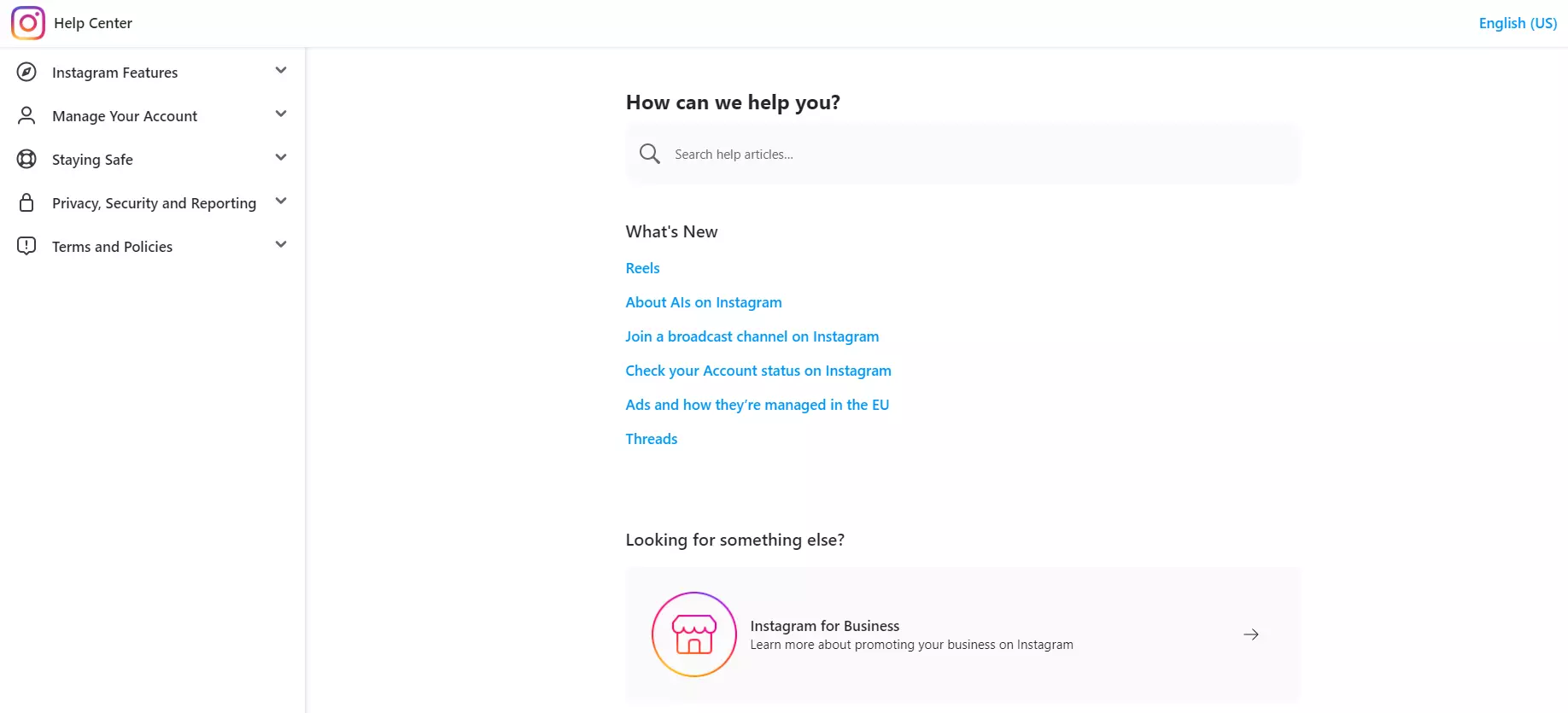 Centrum pomoci Instagram