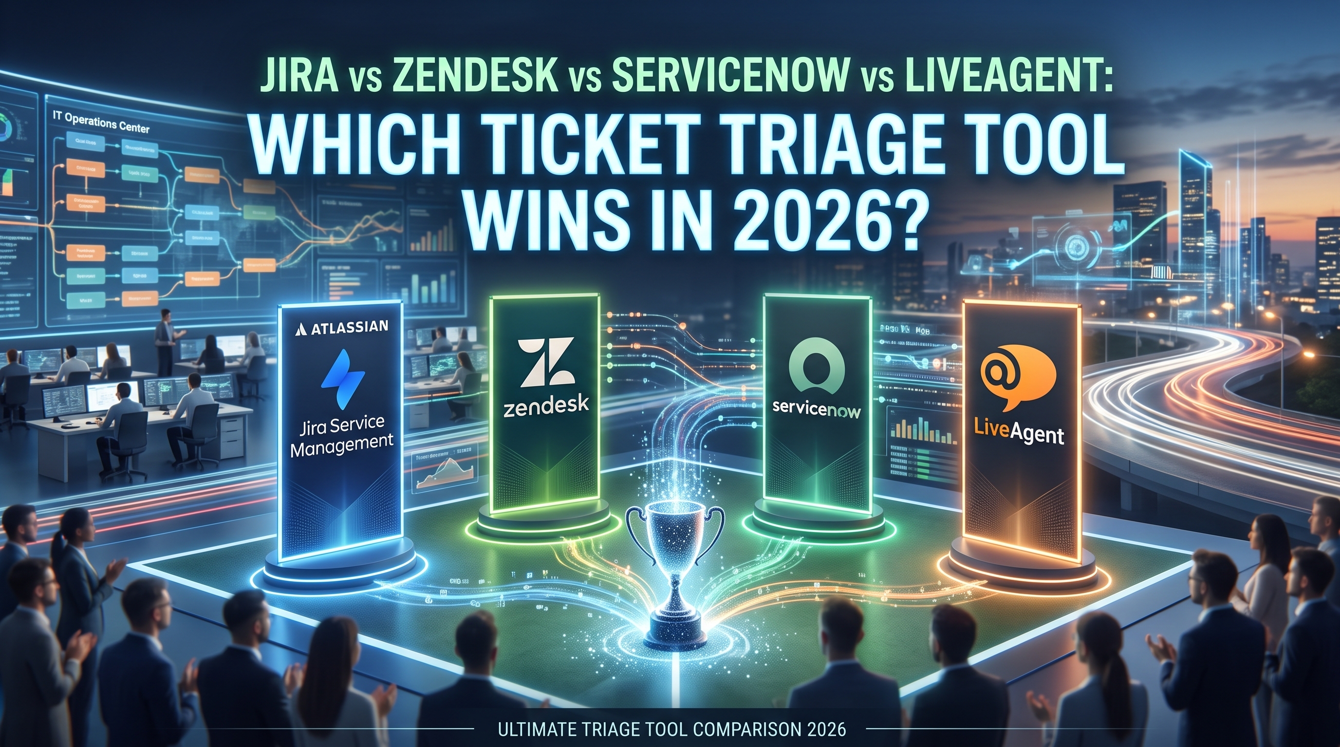 Jira vs Zendesk vs ServiceNow vs LiveAgent: Ktorý nástroj na triedenie ticketov vyhráva v roku 2026?