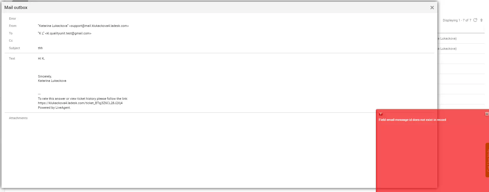 LiveAgent - Opravené e-maily s prílohami spôsobujúce chybu