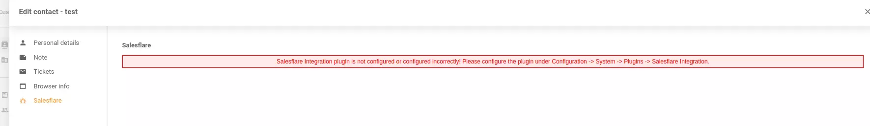 Nesprávne správy v konfigurácii integrácií