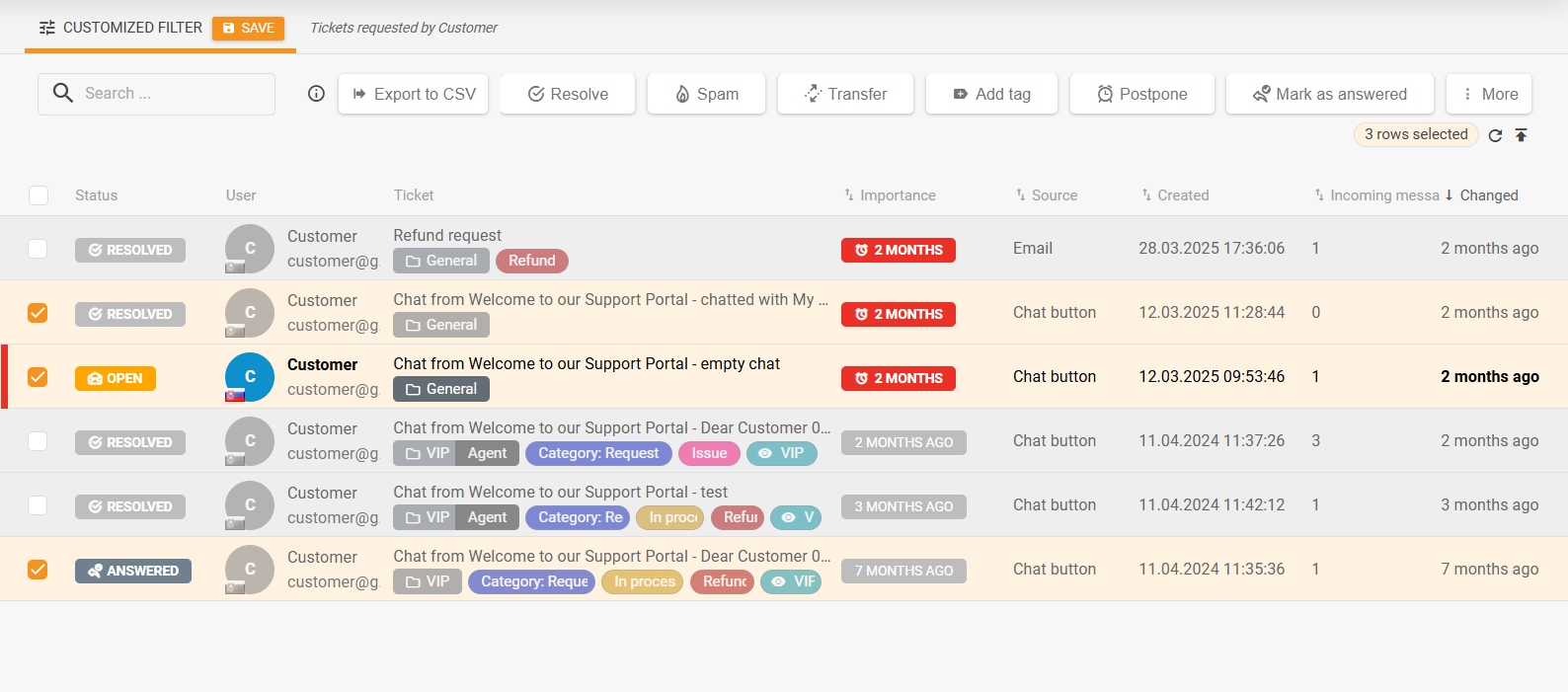 Prepracovaný panel hromadných akcií v zozname lístkov s integrovanými najčastejšie používanými akciami lístkov
