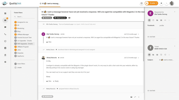 Nástroj helpdesku, ktorý pomáha udržiavať reputáciu na sociálnych médiách