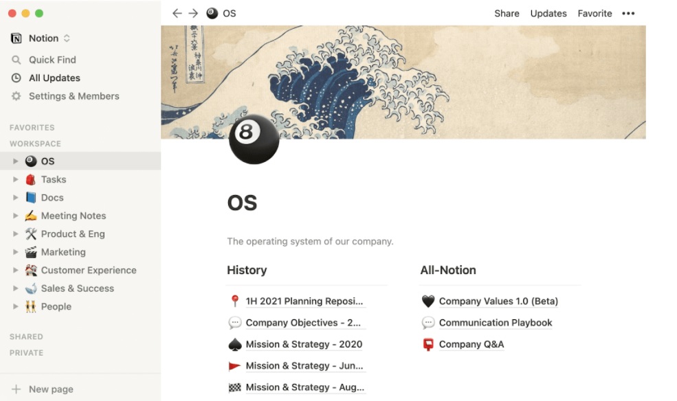 Príklad dokumentácie v Notion