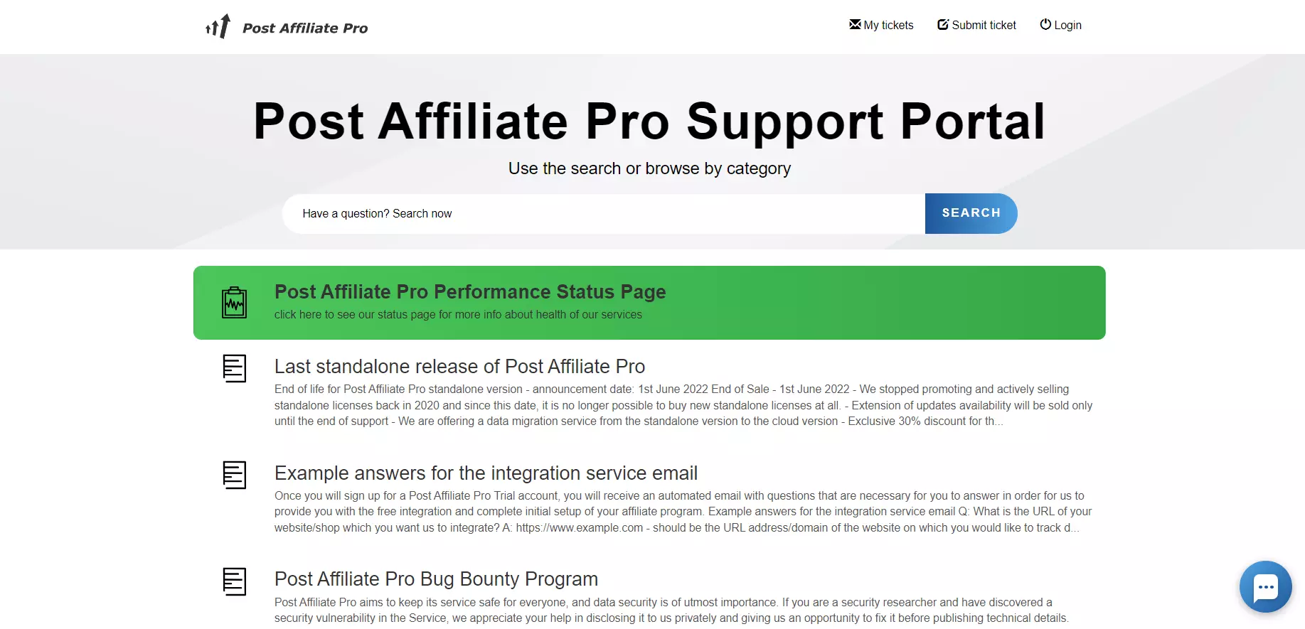 Portál podpory Post Affiliate Pro