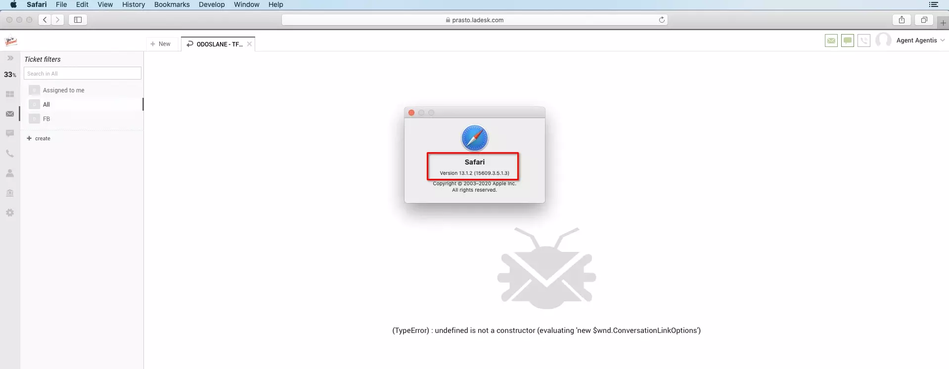 LiveAgent v prehliadačoch Safari po aktualizácii