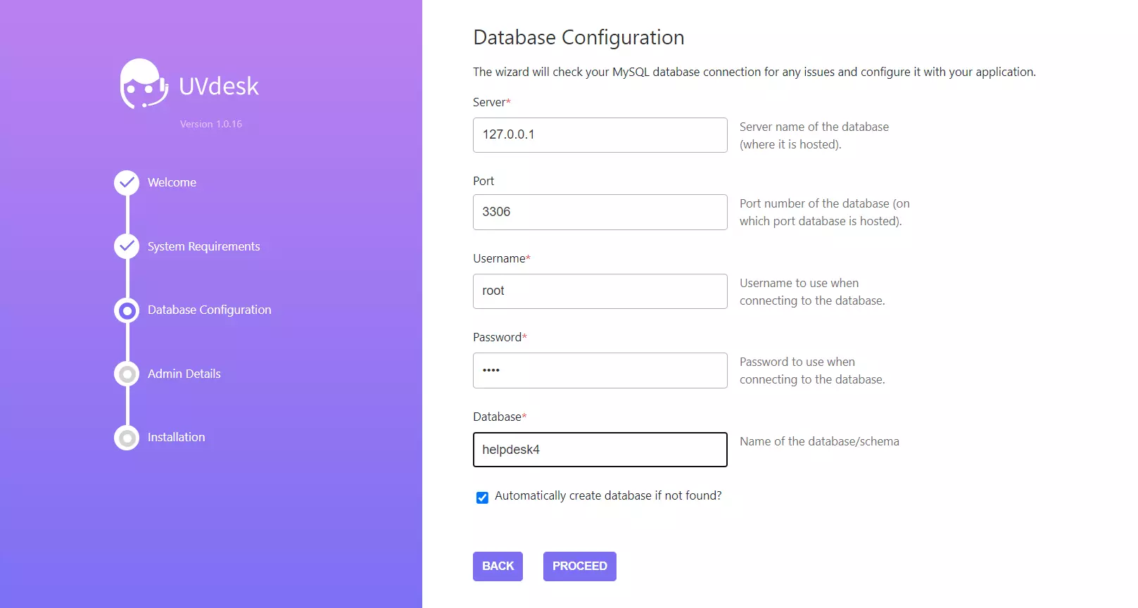Príklad sprievodcu inštaláciou UVdesk