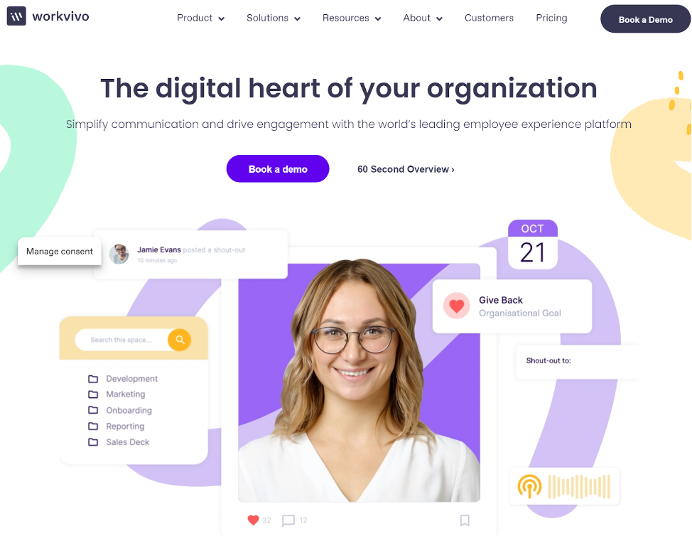 Domovská stránka Workvivo