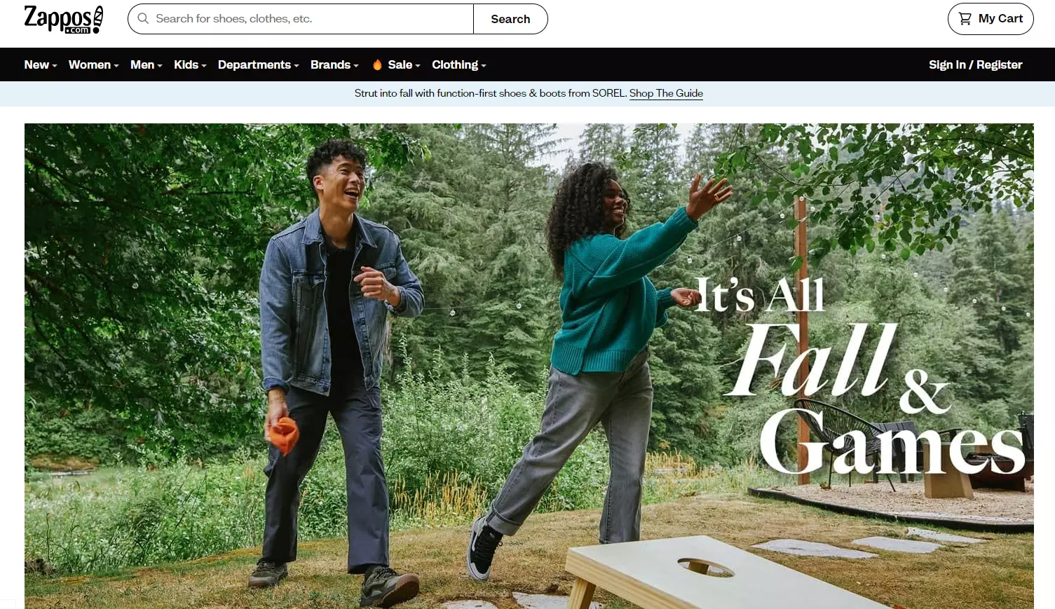 Domovská stránka Zappos