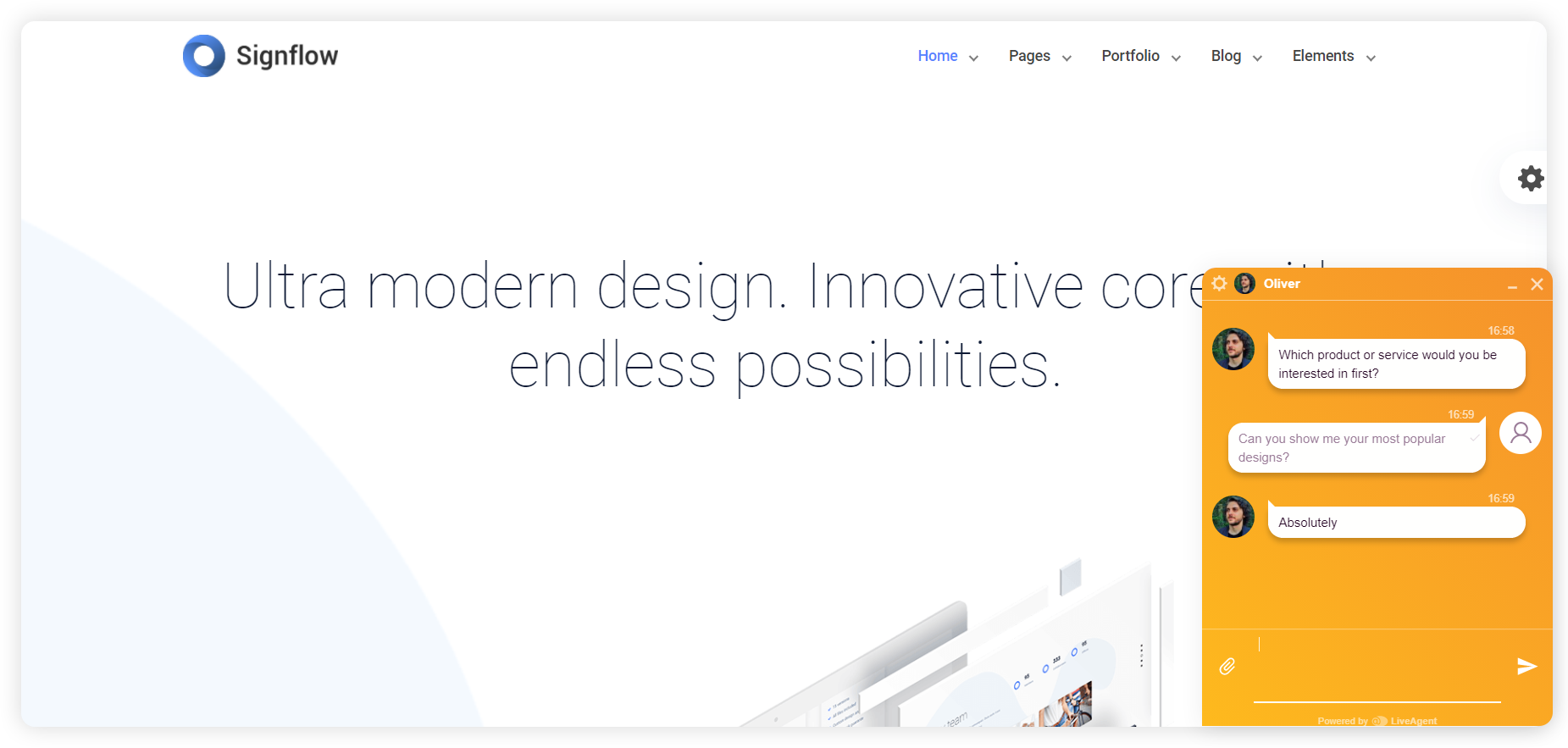 Príklad okna proaktívnej pozvánky na chat