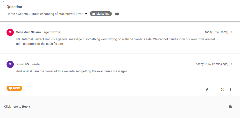 Lístok fóra zákazníka v LiveAgent