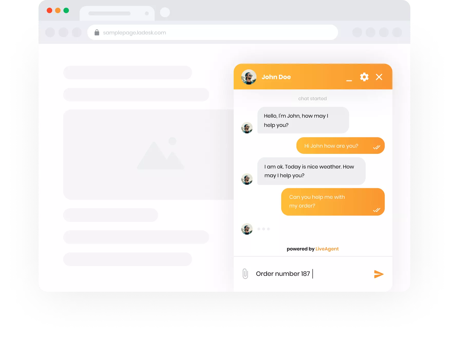 Konverzácia medzi zákazníkom a agentom podpory v okne live chat