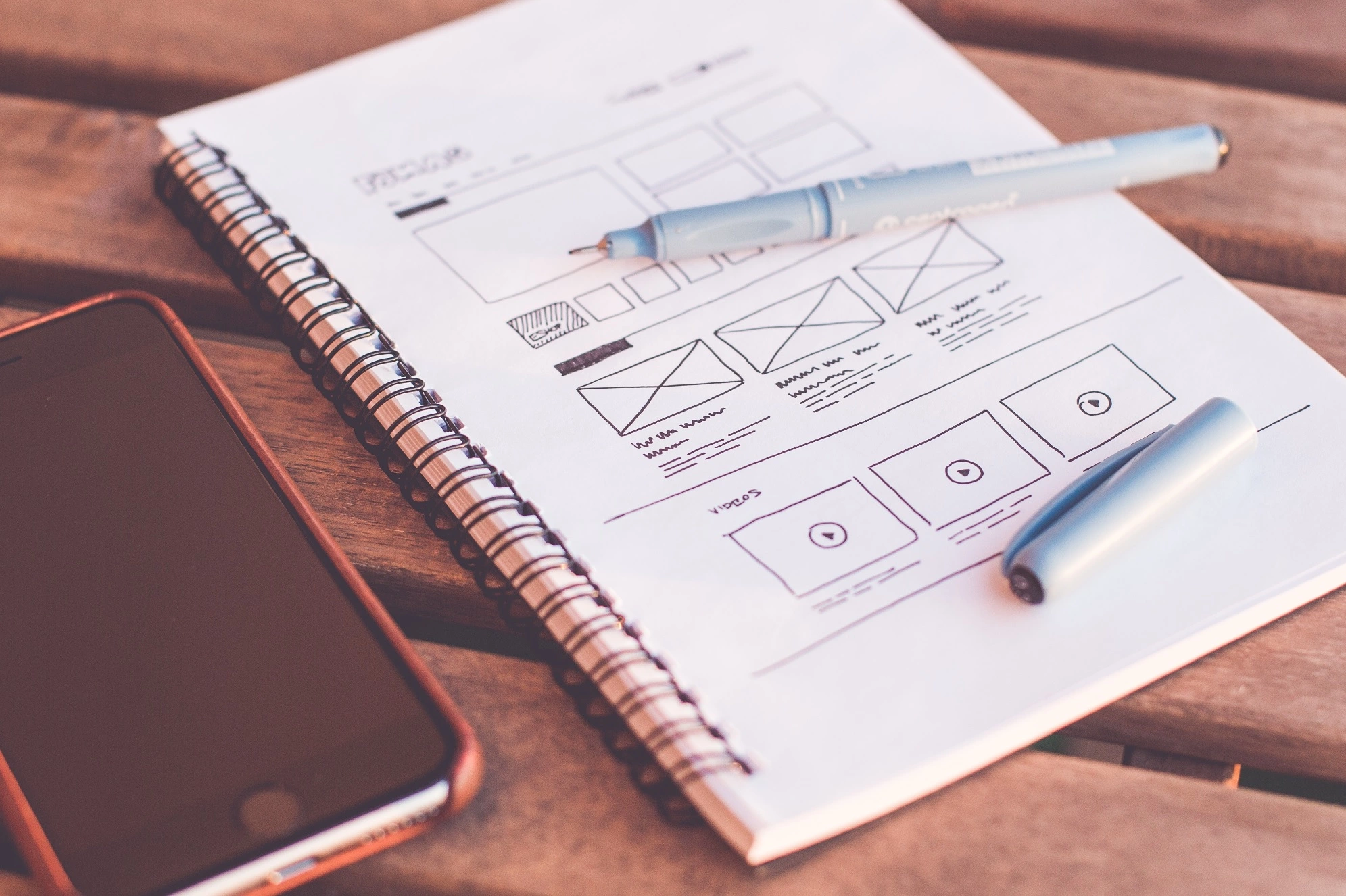 Poznámkový blok s dizajnom