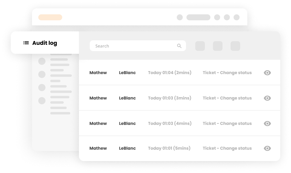 Filter auditu v softvéri na ticketing helpdesku – LiveAgent