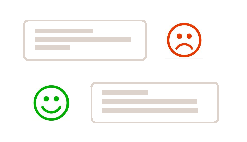 Šťastná a smutná recenzia zákazníka