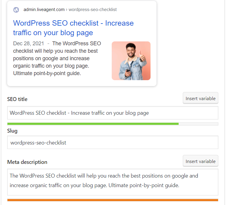 Príklad vyplnenia názvu SEO a meta popisu