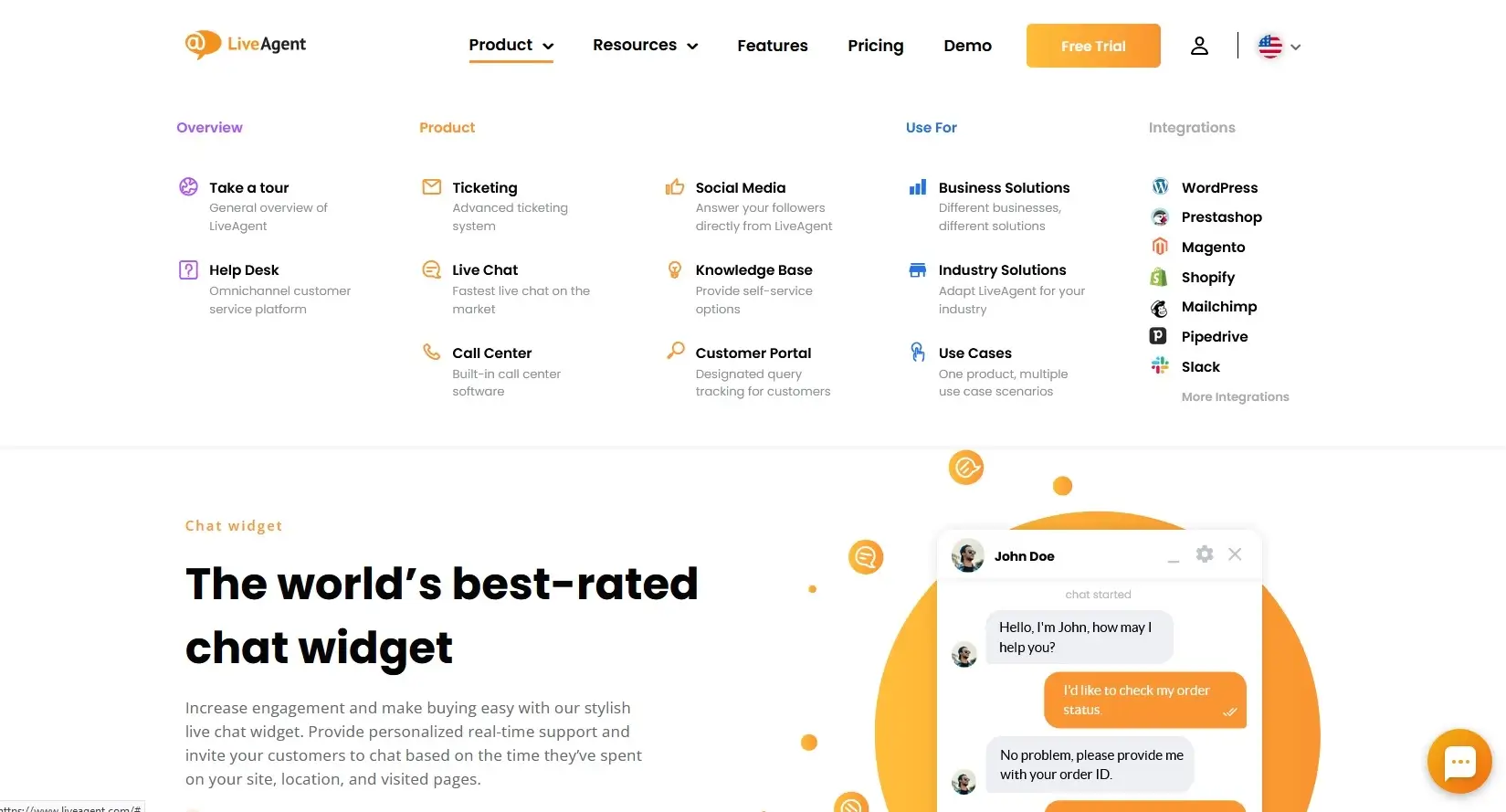 Karta produktu LiveAgent