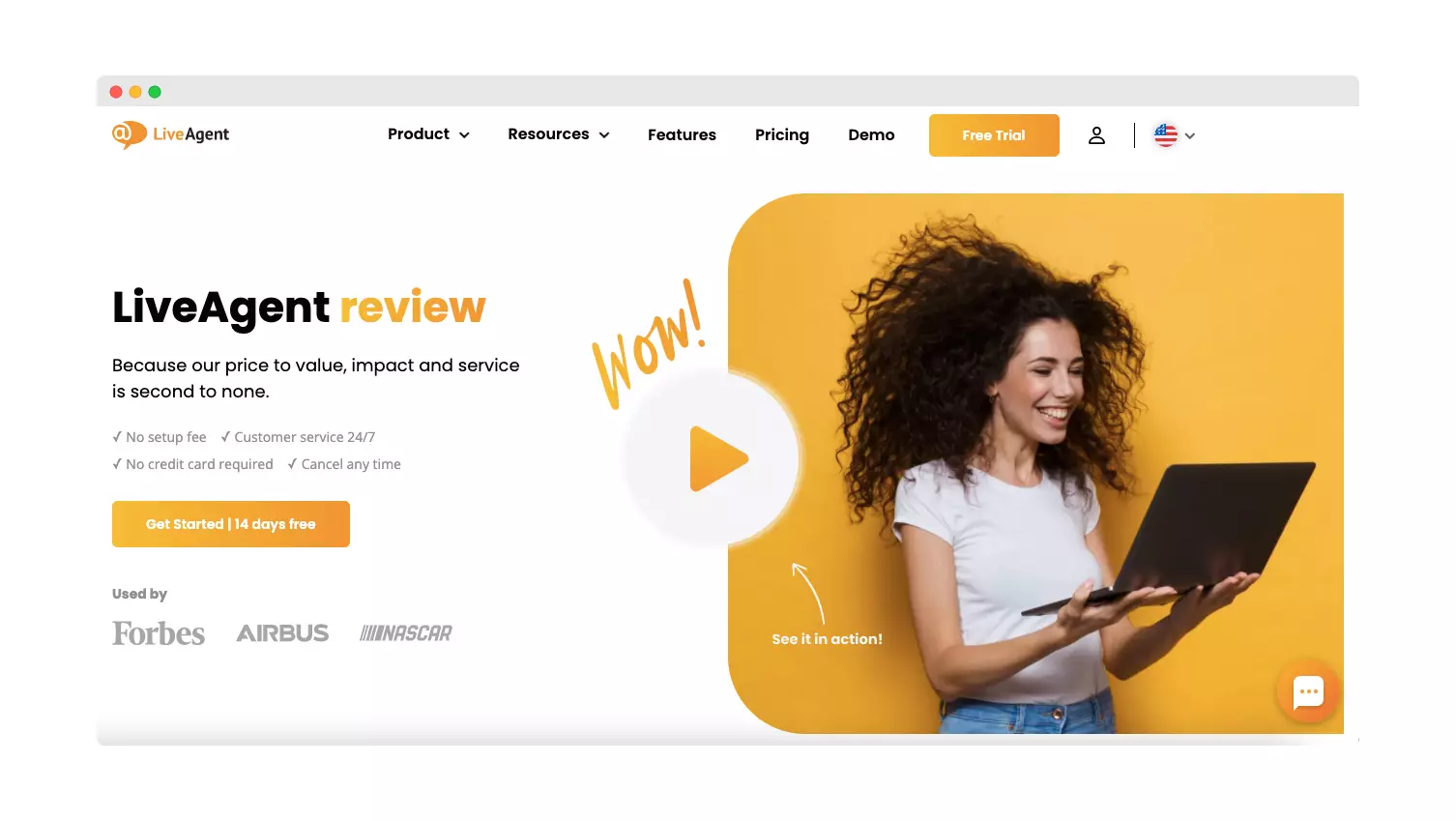 Cielová stránka Live Agent