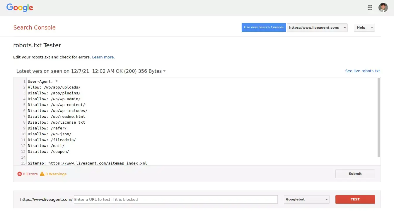 Nástroj na testovanie robots.txt