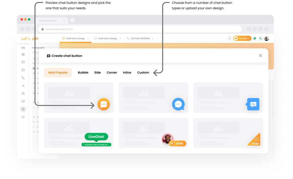 Možnosti chatboxu LiveAgent